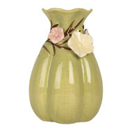 Clayre &amp; Eef   | Vaas Groen Roze &oslash; 14x21 cm | 6CE2315