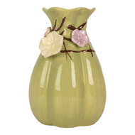 Clayre &amp; Eef   | Vaas Groen Roze &oslash; 14x21 cm | 6CE2315