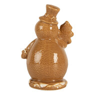Clayre &amp; Eef   | Kerstdecoratie Sneeuwman Bruin Wit 11x8x16 cm | 6CE2348