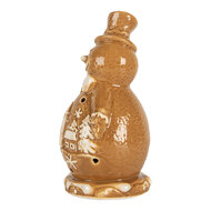 Clayre &amp; Eef   | Kerstdecoratie Sneeuwman Bruin Wit 11x8x16 cm | 6CE2348