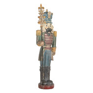 Clayre &amp; Eef   | Kerstdecoratie Notenkraker Blauw Groen 13x13x38 cm | 6PR5759