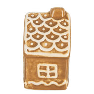 Clayre &amp; Eef   | Decoratie Huisje Bruin Wit 6x4x7 cm | 6CE2351
