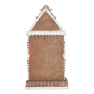 Clayre &amp; Eef   | Decoratie Huis met LED Bruin Wit 17x15x35 cm | 6PR5806