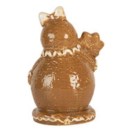 Clayre &amp; Eef   | Kerstdecoratie Sneeuwpop Bruin Wit 9x7x13 cm | 6CE2354