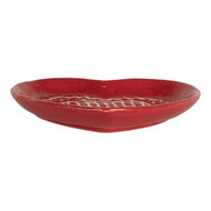 Clayre &amp; Eef   | Servies Ontbijtbord Rood Wit 17x17x3 cm | 6CE2359
