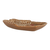 Clayre &amp; Eef   | Servies Ontbijtbord Bruin Wit 20x18x3 cm | 6CE2360