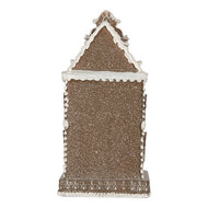 Clayre & Eef | Decoratie Huis met LED Bruin Wit 12x11x25 cm | 6PR5815