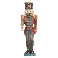 Clayre &amp; Eef   | Kerstdecoratie Notenkraker Rood Blauw 7x6x21 cm | 6PR5758