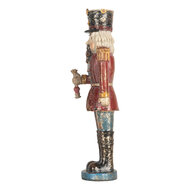 Clayre &amp; Eef   | Kerstdecoratie Notenkraker Rood Blauw 7x6x21 cm | 6PR5758