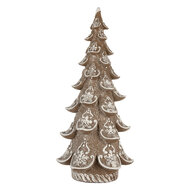 Clayre & Eef | Kerstdecoratie Kerstboom Bruin Wit 19x19x40 cm | 6PR5816