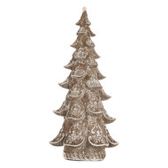 Clayre & Eef | Kerstdecoratie Kerstboom Bruin Wit 14x14x30 cm | 6PR5817