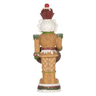 Clayre &amp; Eef   | Kerstdecoratie Notenkraker met LED Bruin Rood 12x10x35 cm / 3xAAA | 6PR5831