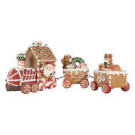 Clayre &amp; Eef   | Decoratie Trein Bruin Rood 33x10x15 cm | 6PR5839