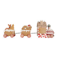 Clayre &amp; Eef   | Decoratie Trein Bruin Rood 33x10x15 cm | 6PR5839
