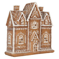 Clayre &amp; Eef   | Decoratie Huis met LED Bruin Wit 21x8x20 cm | 6PR5841
