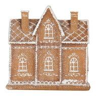 Clayre &amp; Eef   | Decoratie Huis met LED Bruin Wit 21x8x20 cm | 6PR5841