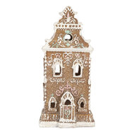 Clayre &amp; Eef   | Decoratie Huis met LED Bruin Roze 9x7x18 cm | 6PR5842