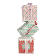 Clayre &amp; Eef   | Decoratie van opgestapelde Cadeautjes Rood Groen 14x16x36 cm | 6PR5848