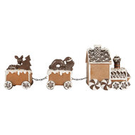 Clayre &amp; Eef   | Decoratie Trein Bruin Wit 33x10x15 cm | 6PR5856