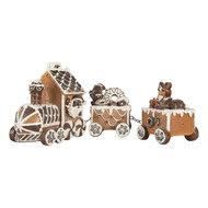 Clayre &amp; Eef   | Decoratie Trein Bruin Wit 33x10x15 cm | 6PR5856