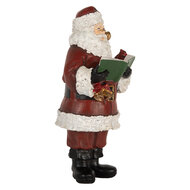Clayre &amp; Eef   | Kerstdecoratie Kerstman met boek Rood Wit 10x10x21 cm | 6PR5863