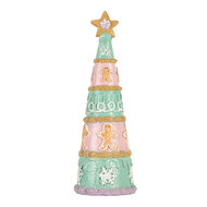 Clayre &amp; Eef   | Kerstdecoratie Kerstboom Groen Roze &oslash; 9x25 cm | 6PR5865