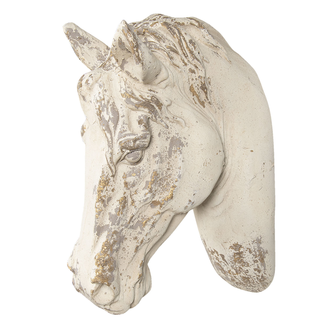 Decoratie paard 32*16*45 cm Wit | 6PR3052 | Clayre & Eef