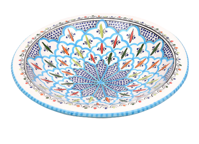 Turquoise blue fine salade serveer schaal  Ø 40 cm | SOR.BC.40 | Dishes & Deco