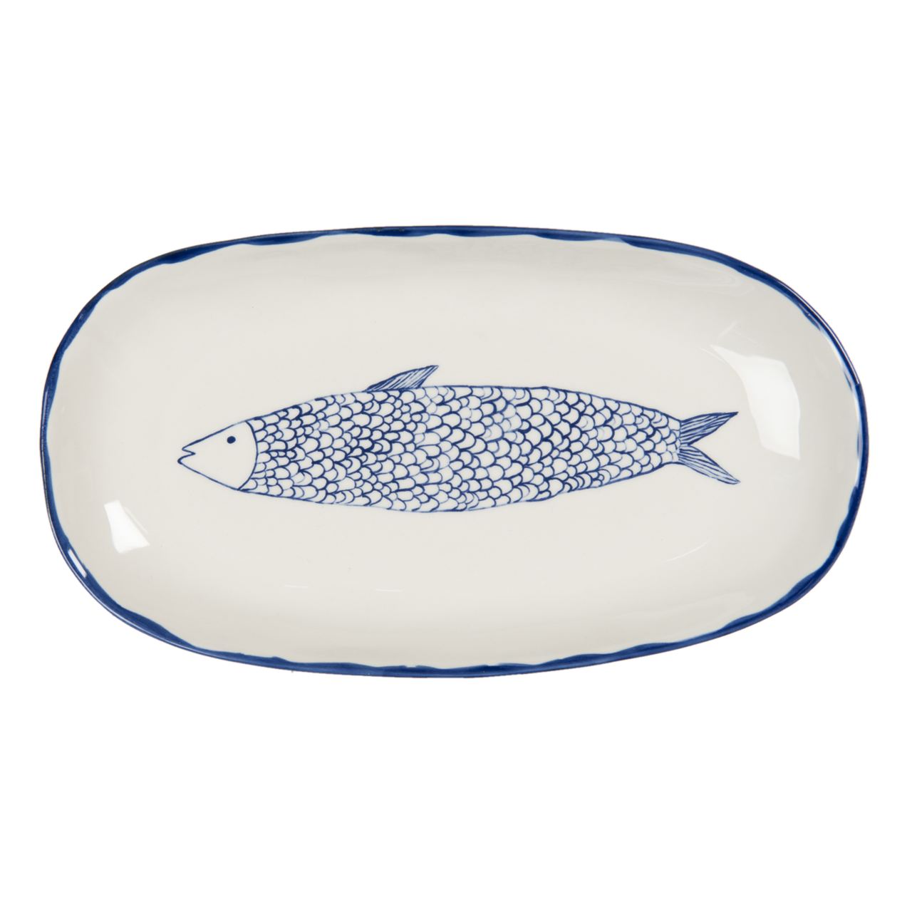 Clayre & Eef   | Decoratief Dienblad Beige Blauw 30x16x3 cm | 6CE1245