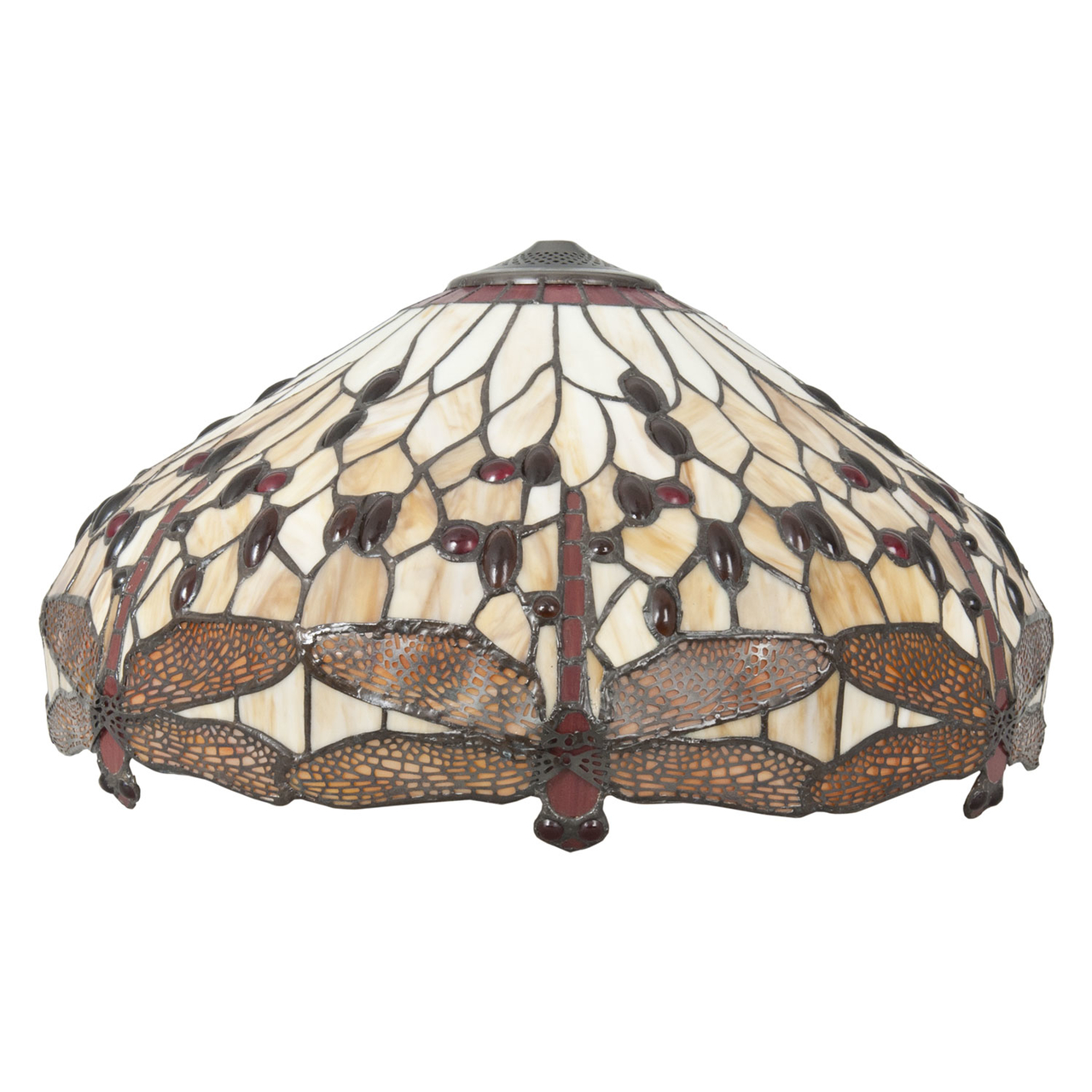 Clayre & Eef   | Lampenkap Tiffany Bruin, Beige ø 49x28 cm | 5LL-1102