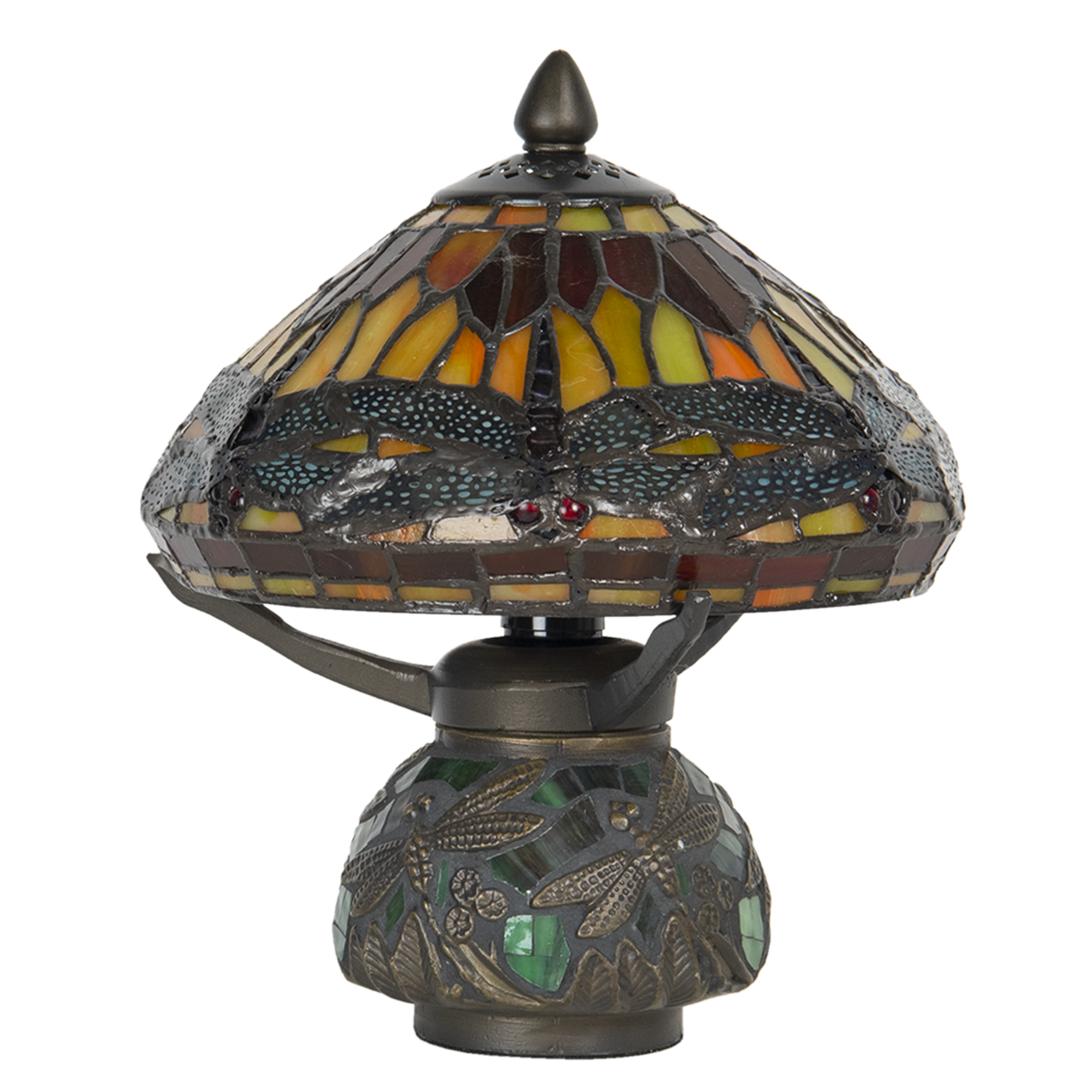Clayre & Eef   | Tiffany Tafellamp Rood, Bruin ø 22x21 cm E14/max 1x40W | 5LL-9295