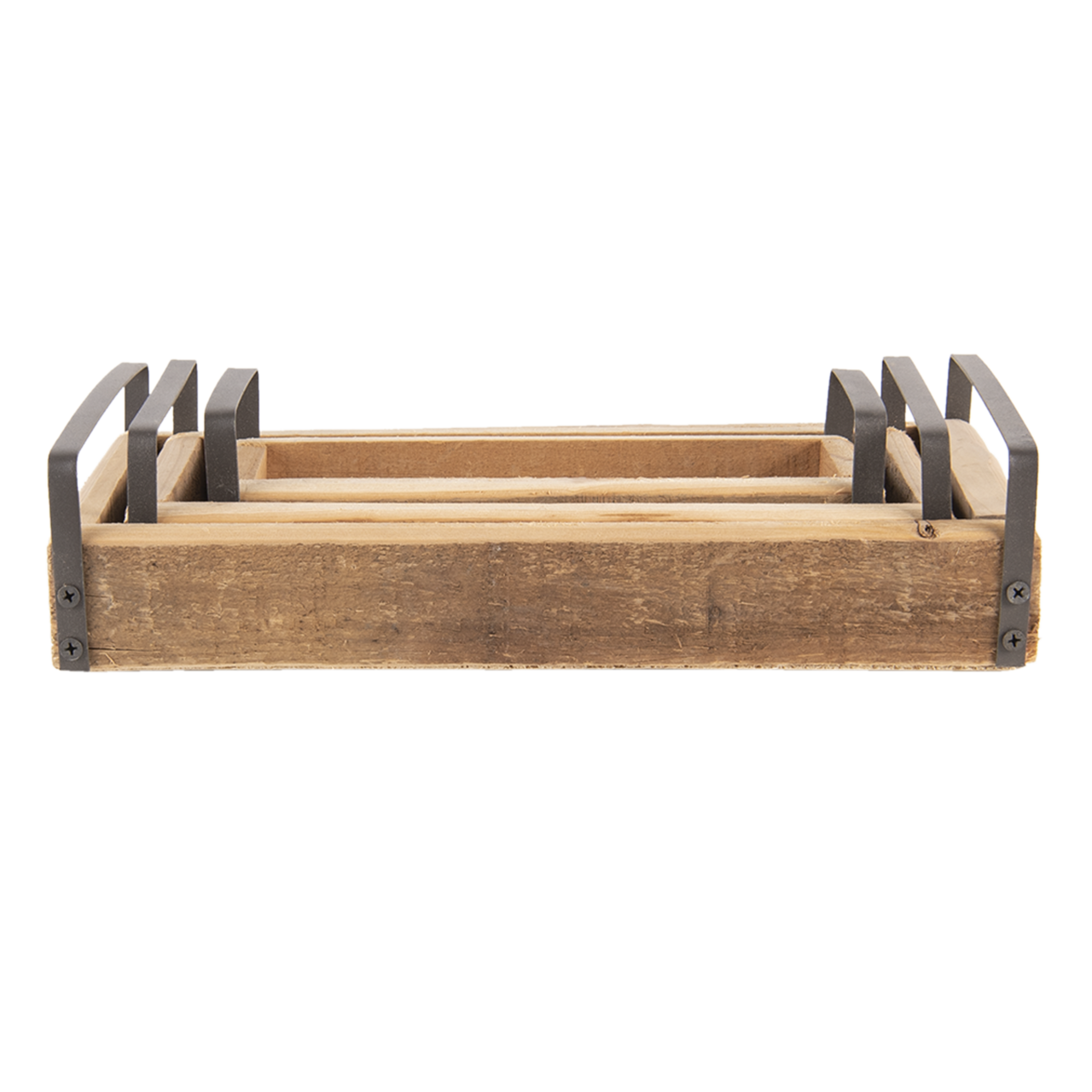 Clayre & Eef   | Decoratief Dienblad set van 3 Bruin 35x20x5 / 30x15x5 / 25x10x5 cm | 6H2008