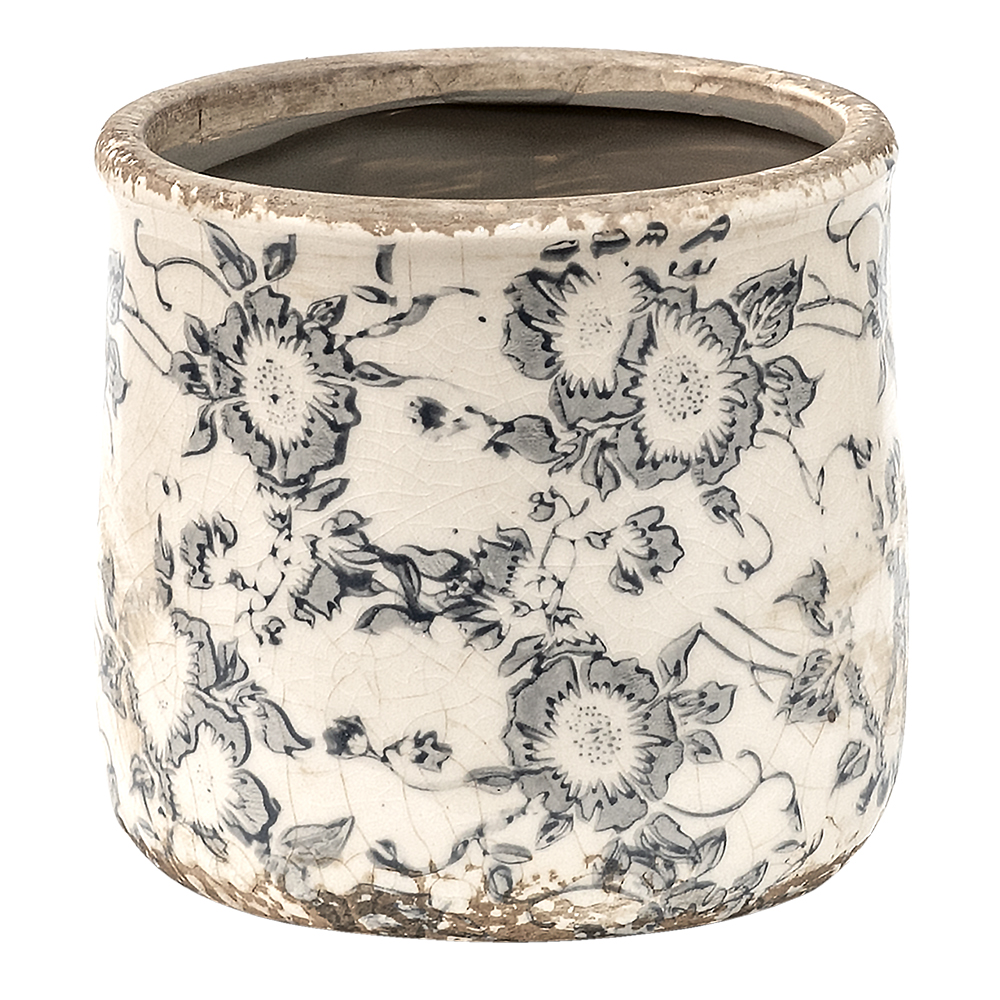 Clayre & Eef   | Bloempot Binnen Grijs, Beige ø 12x12 cm | 6CE1459S