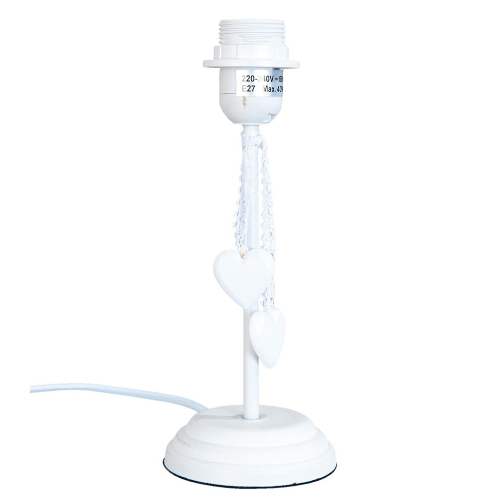 Clayre & Eef   | Lampenvoet Tafellamp Wit ø 10x24 cm E27/max 1x40W | 6LMP414