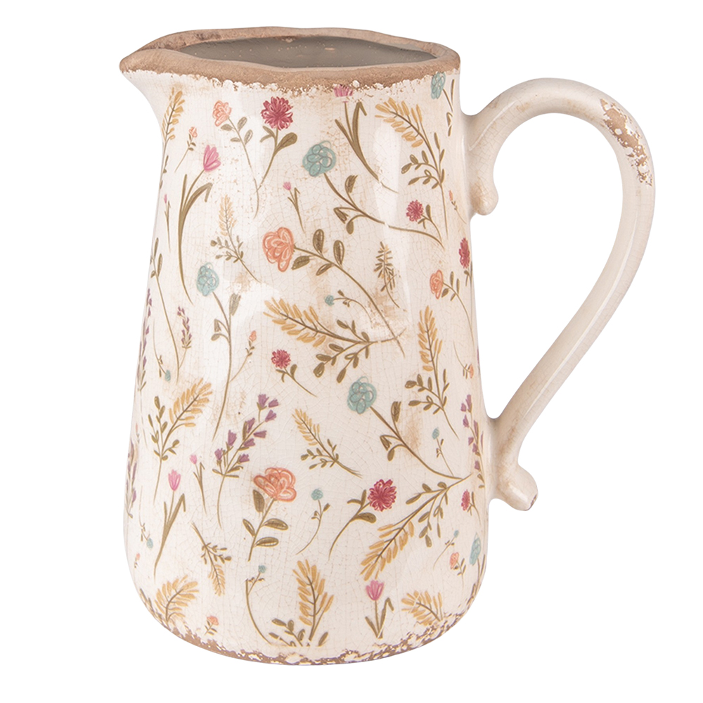 Clayre & Eef   | Decoratieve Schenkkan Roze, Beige 21x14x23 cm | 6CE1552L
