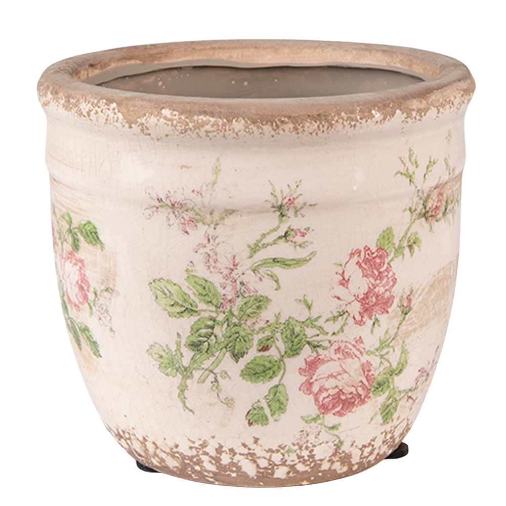 Clayre & Eef   | Bloempot Binnen Roze Beige ø 12x11 cm | 6CE1541S