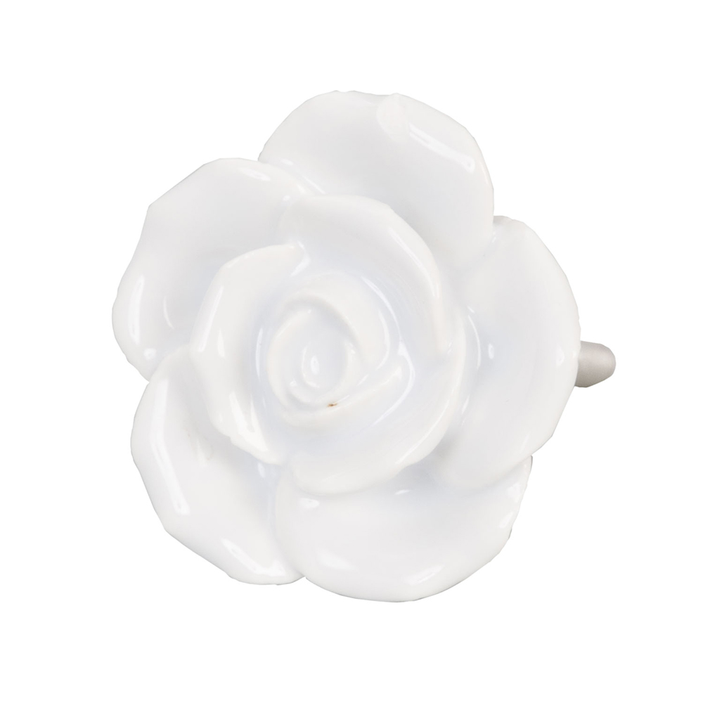 Clayre & Eef   | Deurknop Wit ø 4x3 cm | 61876