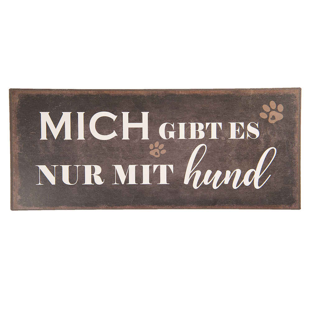 Clayre & Eef   | Tekstbord Zwart 30x1x13 cm | 6Y3619D