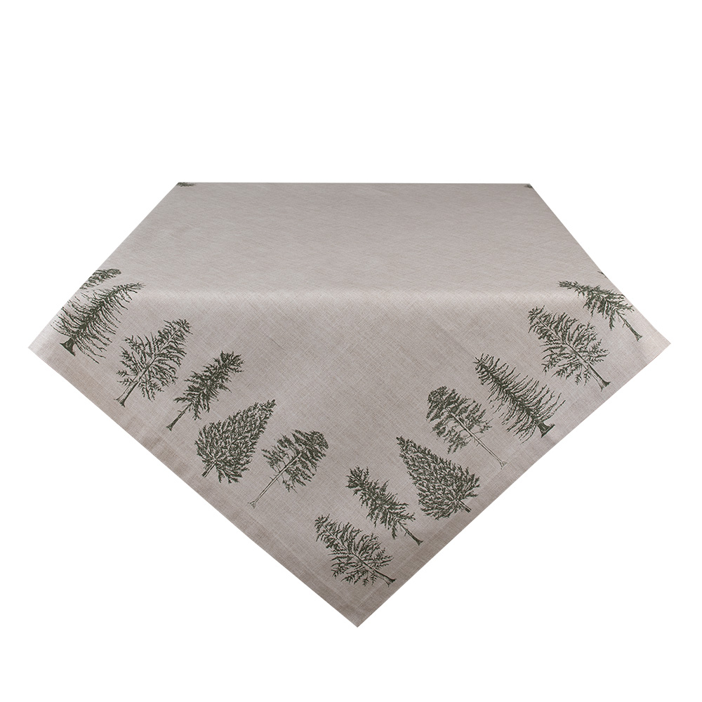 Clayre & Eef   | Vierkant Tafelkleed Beige, Groen 100x100 cm | NPT01