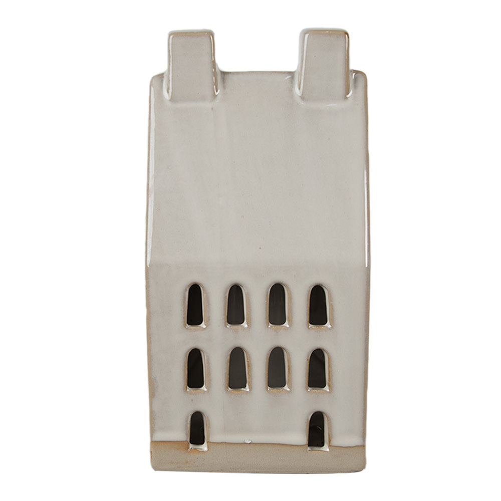 Clayre & Eef   | Decoratie Huisje met LED Beige 8x6x15 cm | 6CE1591M