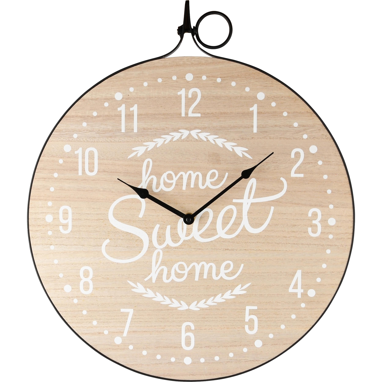 Dekoratief | Klok 'Home Sw. Home', hout/metaal, 40x47cm | A235021