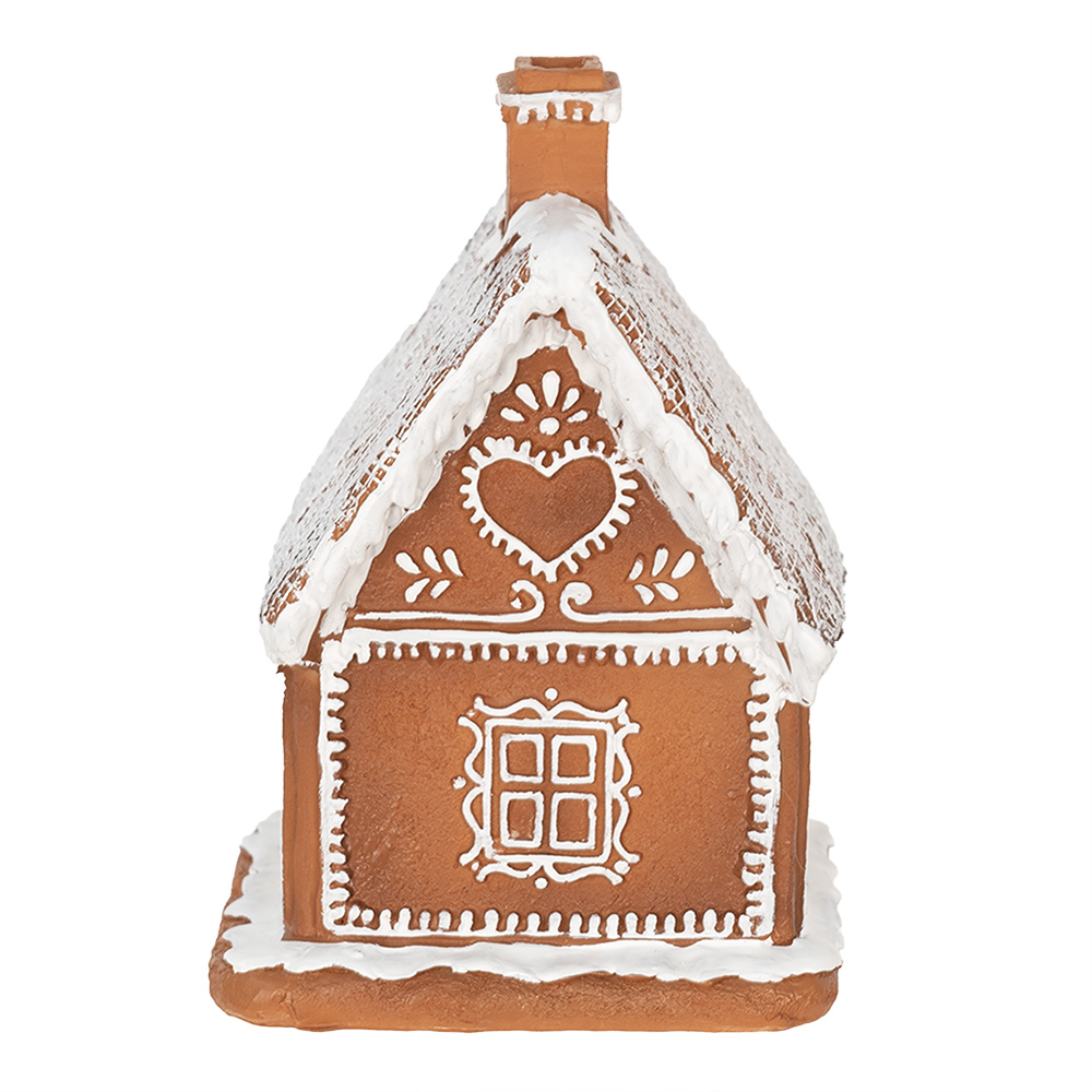 Clayre & Eef   | Decoratie Huis met LED Bruin 13x13x18 cm/ 3xAAA | 6PR3974