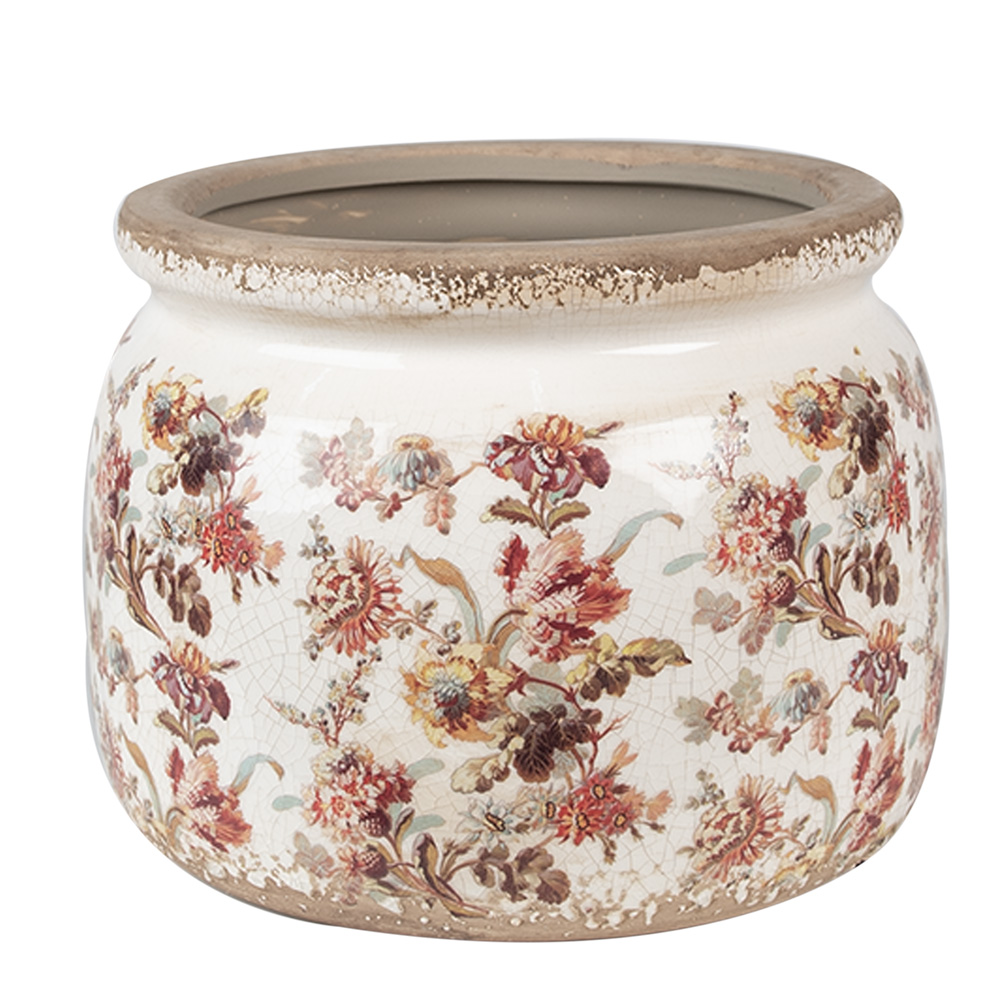 Clayre & Eef   | Bloempot Binnen Beige Roze ø 20x15 cm | 6CE1650L