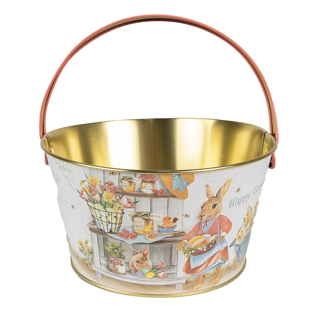 Clayre & Eef   | Opbergmand Wit Blauw Rood ø 19x10 cm | 6BL0107