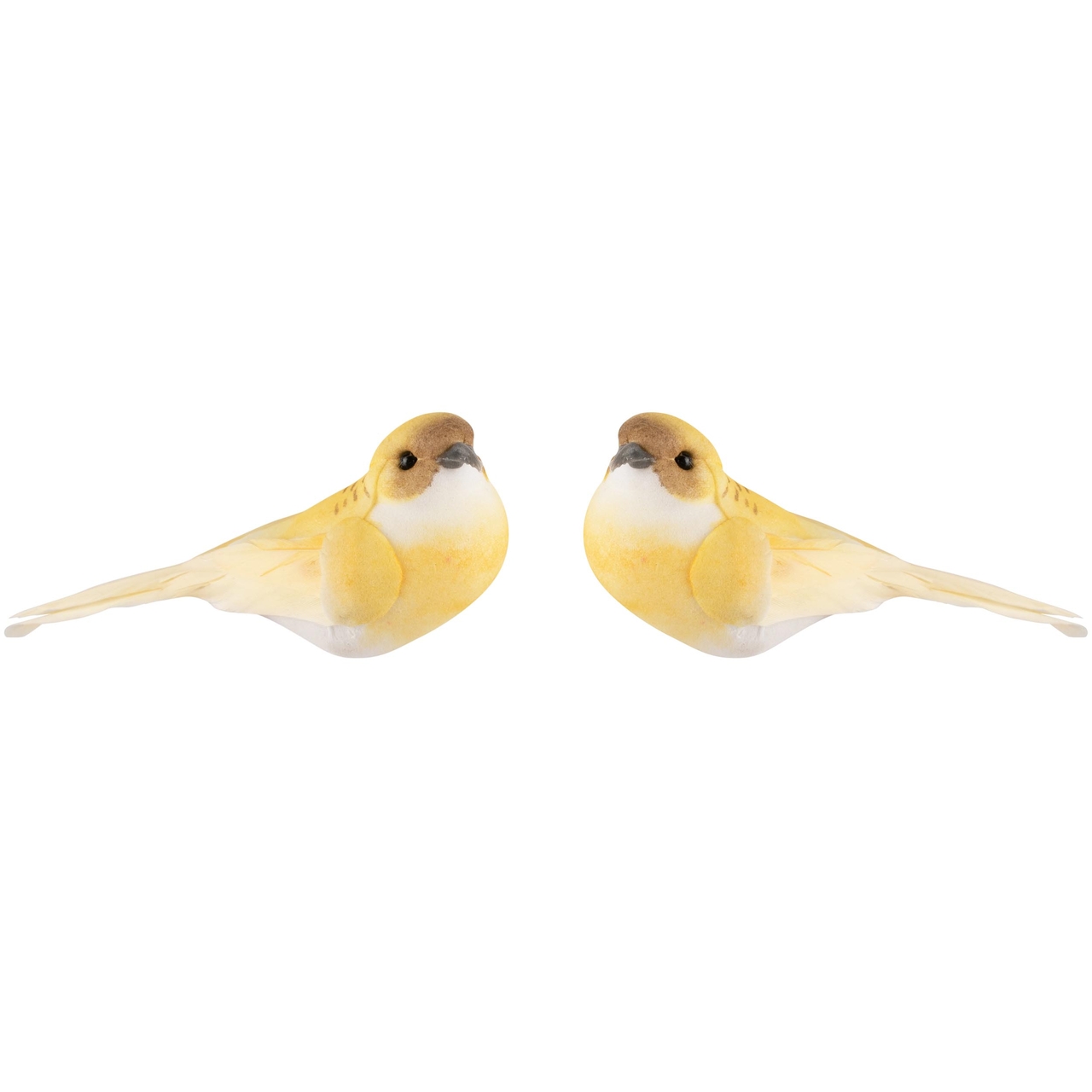 Dekoratief | Clip m/vogeltje, geel, PVC, 9x4x5cm, set van 2 stuks | A240187