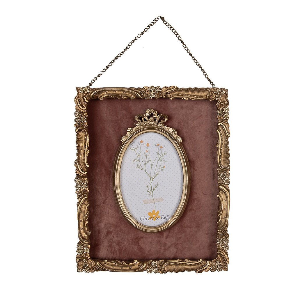 Clayre & Eef   | Fotolijst Goudkleurig 23x3x28 cm / 10x15 cm | 2F1052