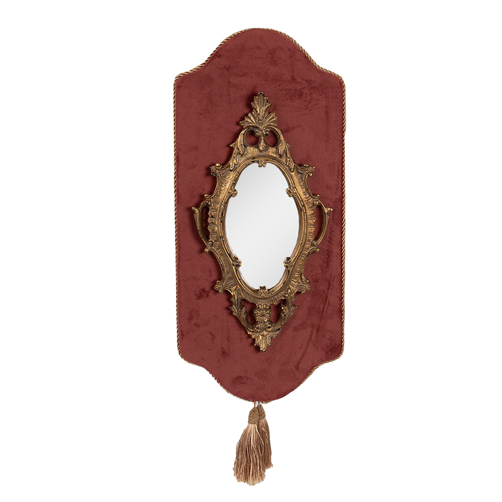 Clayre & Eef   | Wandspiegel Roze Goudkleurig 20x3x44 cm | 62S293