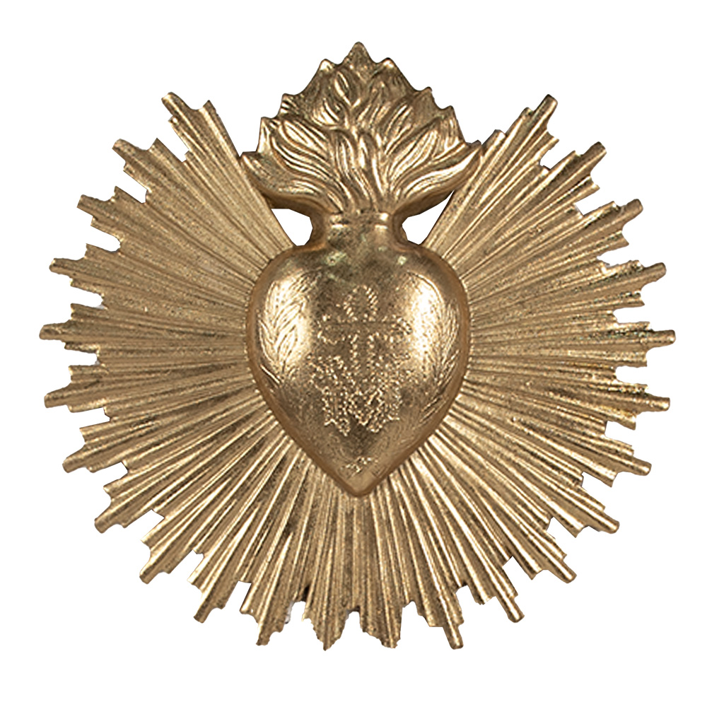 Clayre & Eef   | Wanddecoratie Goudkleurig 17x2x16 cm | 6PR4133