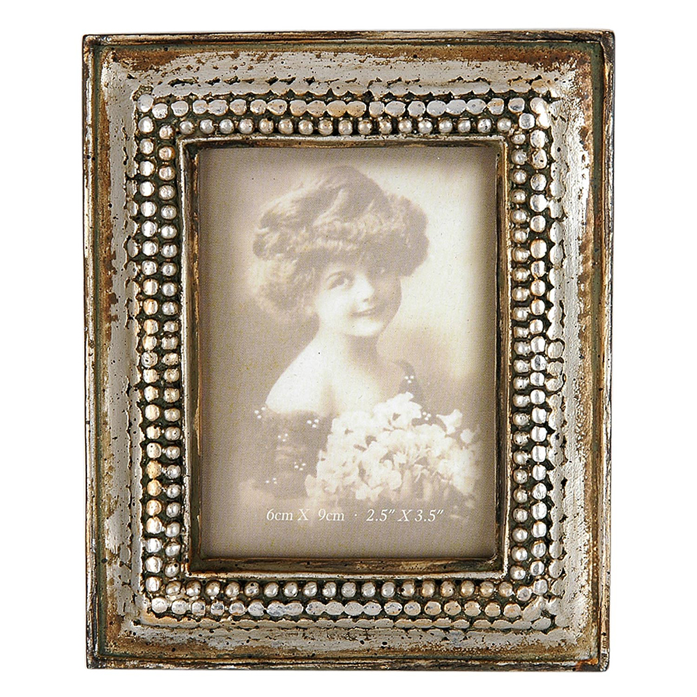Clayre & Eef   | Fotolijst Zilverkleurig 10x2x13 cm / 6x9 cm | 2791