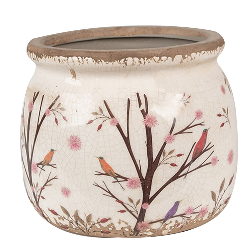 Clayre & Eef   | Bloempot Binnen Beige Bruin ø 16x13 cm | 6CE1642M